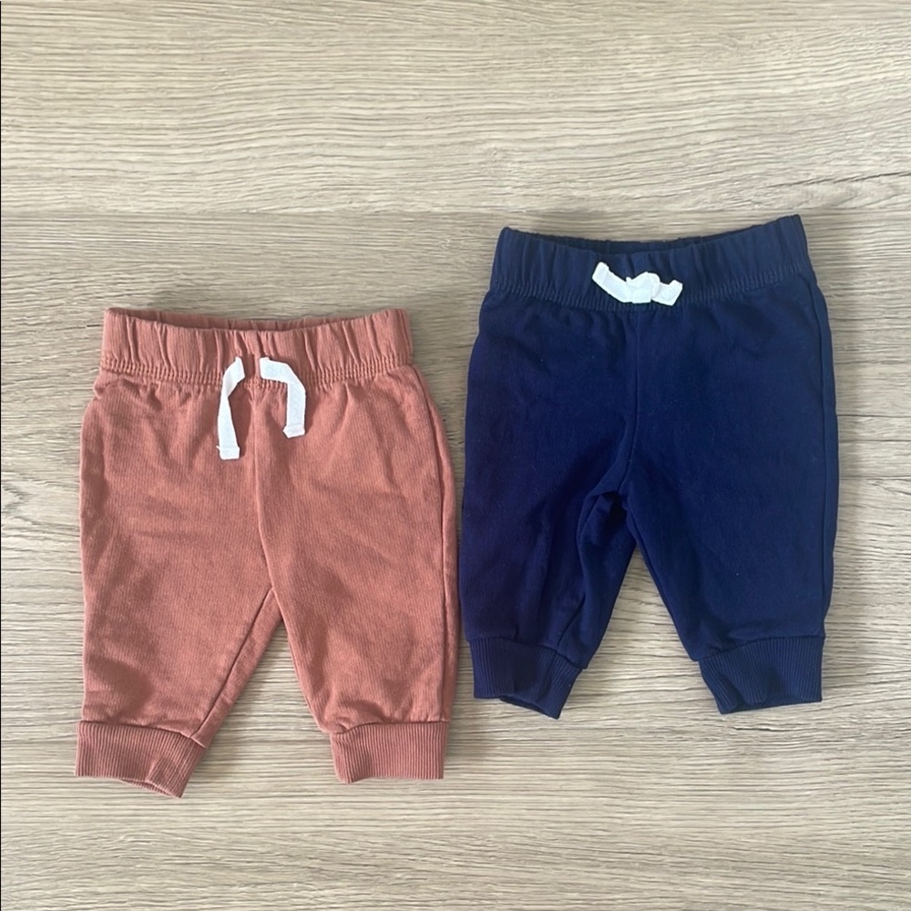 Carter's Rust Orange & Navy Blue Baby Sweatpants Set